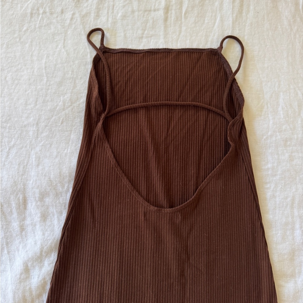 Reformation Ribbed Brown Dress - Picture 2 of 3